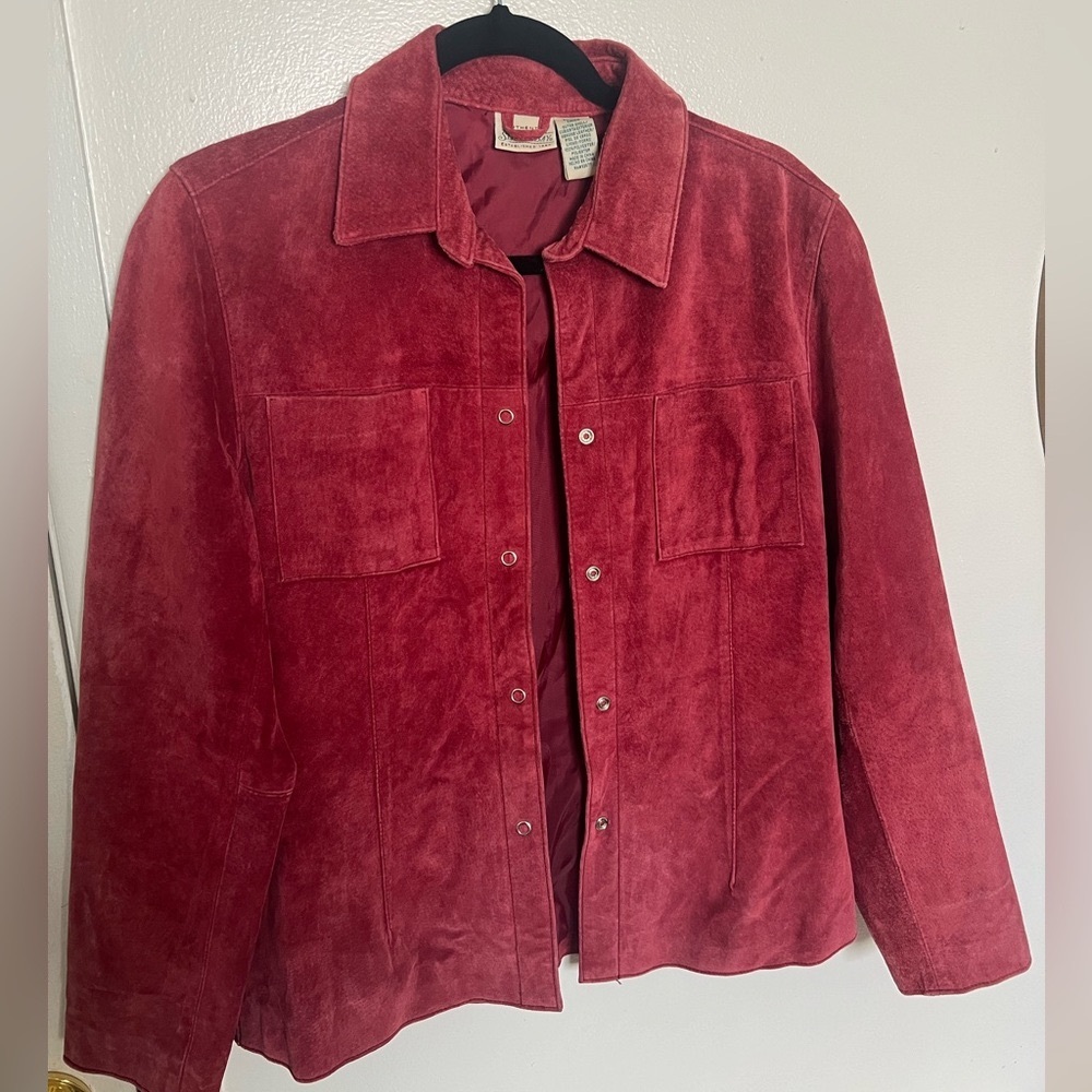 Red Leather Suede Jacket